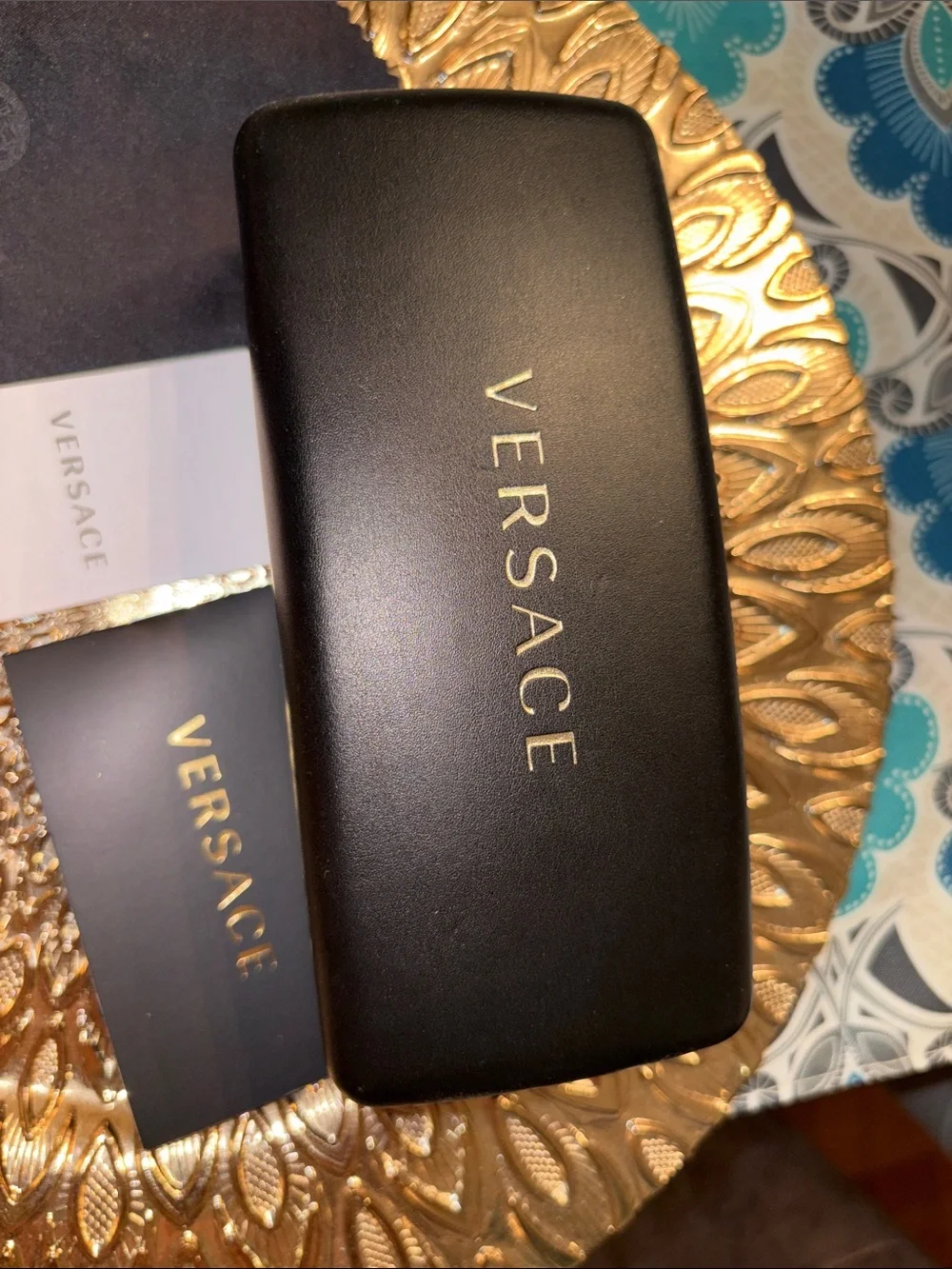 Versace Gold Aviator Sunglasses with Dark Lenses